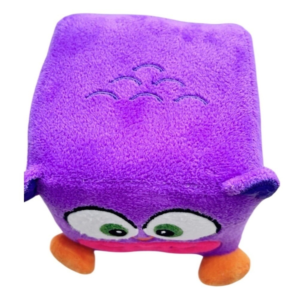Nanco Square Owl Plush Stuffed Toy Mini Purple Orange Feet Cute Soft Kawaii - Picture 5 of 6